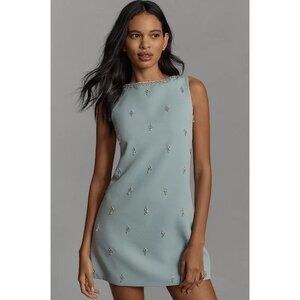 ANTHROPOLOGIE Women's Atsu Crystal-Embellished Bow Mini Dress